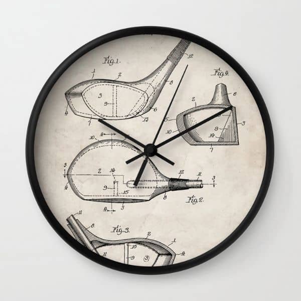 Antique Wall Clock - golf themed gift