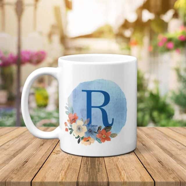 Coffee Mugs with Initial - baby shower hostess gifts