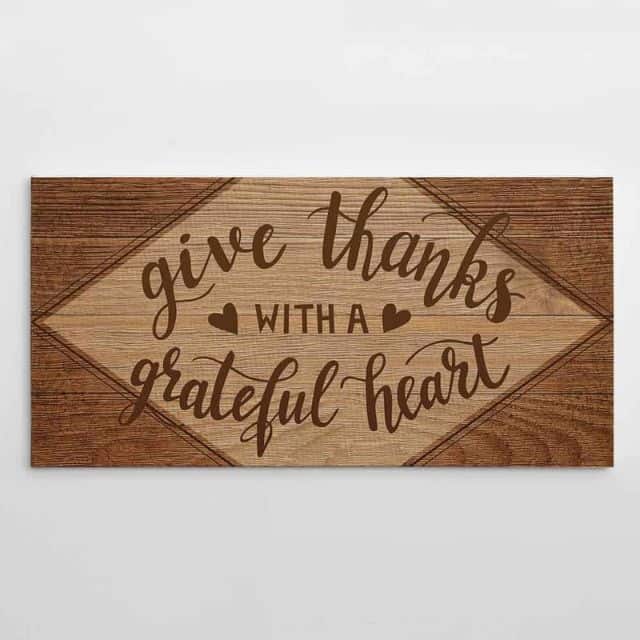 Give Thanks With A Grateful Heart Canvas Print - baby shower thank you gifts