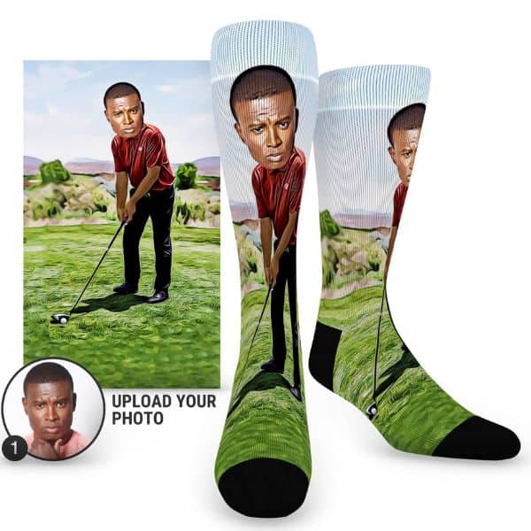 Golf Custom Face Socks - funny golf gift