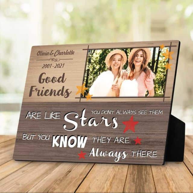 Good Friends Are Like Stars Custom Desktop Photo Plaque - baby shower hostess gifts