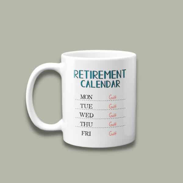 Retirement Calendar Mug - Retirement Gift for Golfers