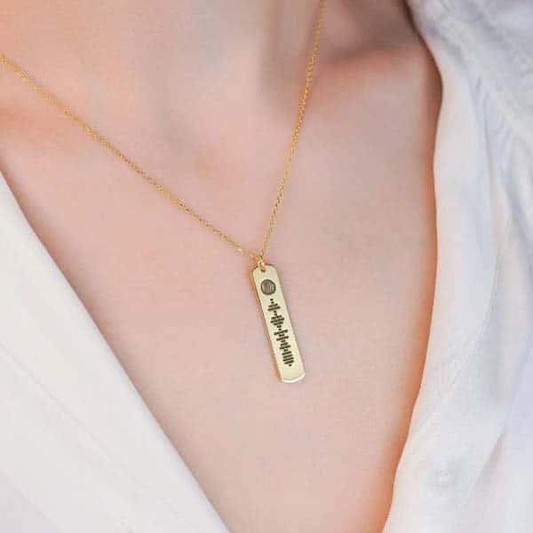 small romantic gifts: Spotify Song Code Necklace