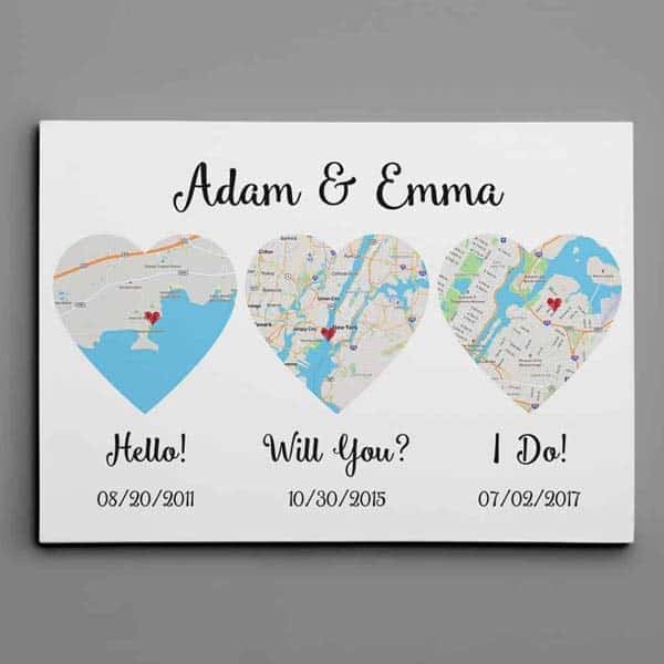 romantic things for wife: Hello – Will You – I Do Map