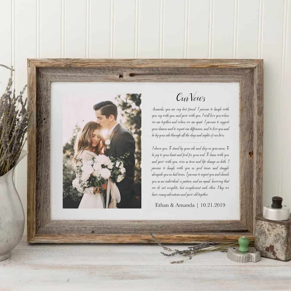 our vows photo framed print