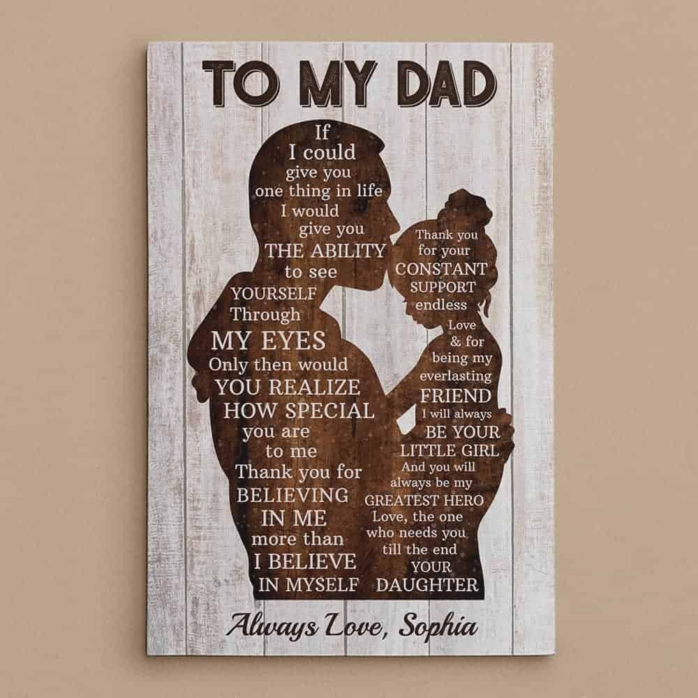 to my dad canvas print - first father's day gift from daughter