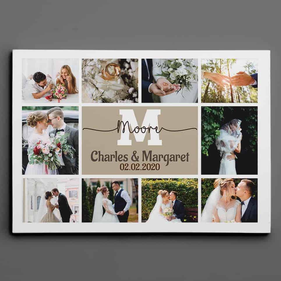 wedding photo collage canvas print gift for parents