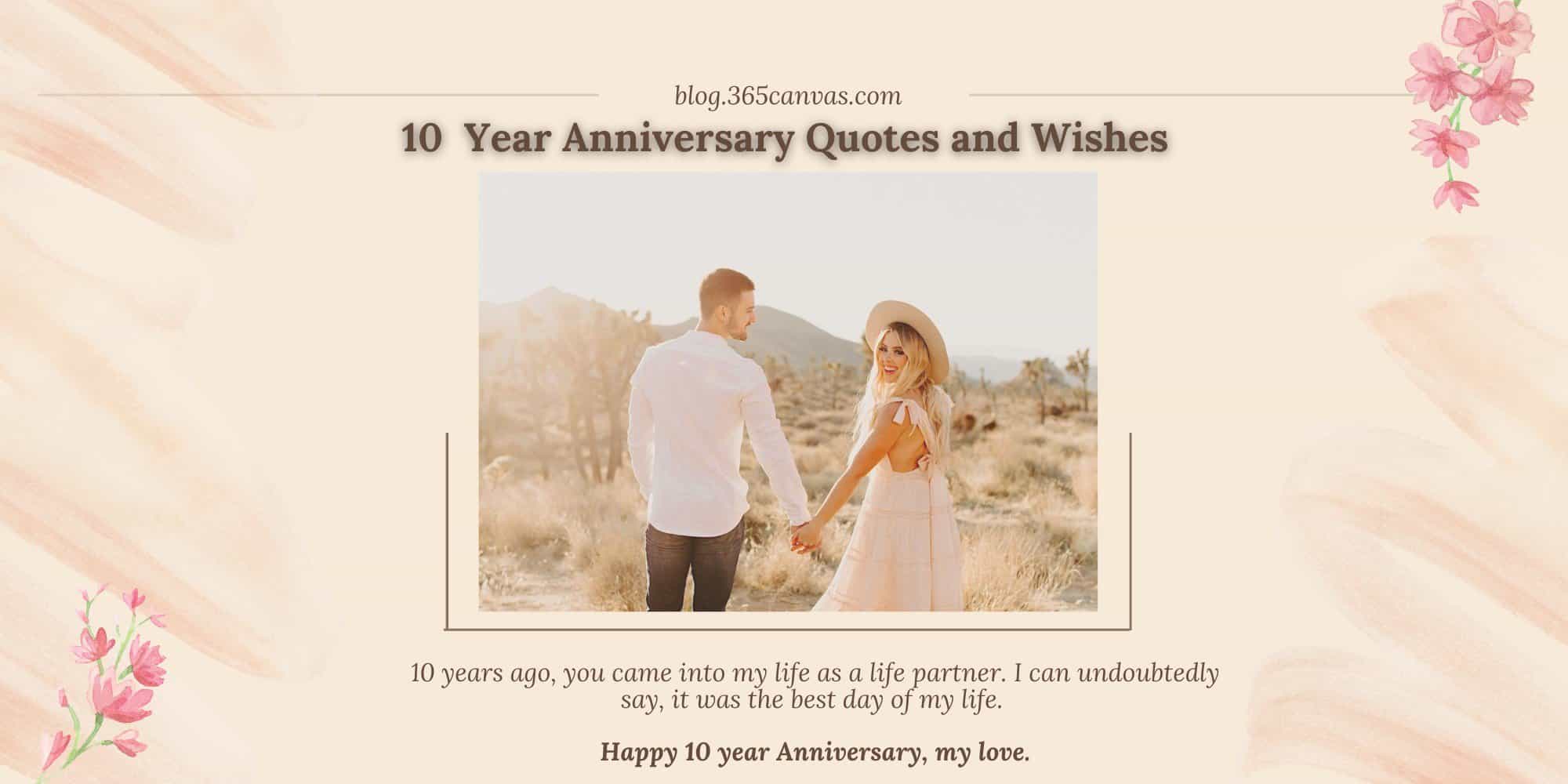 70+ Heartfelt 10th year tin wedding anniversary quotes