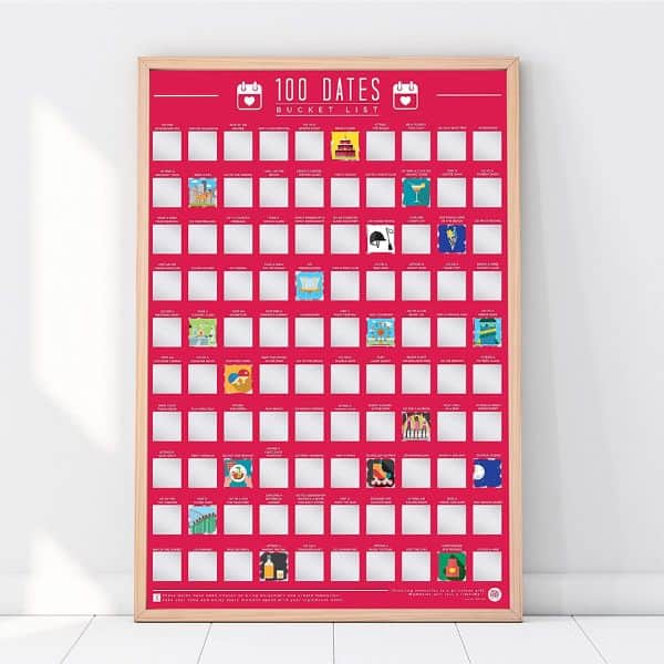 gifts for girlfriend: 100 Dates Scratch Poster
