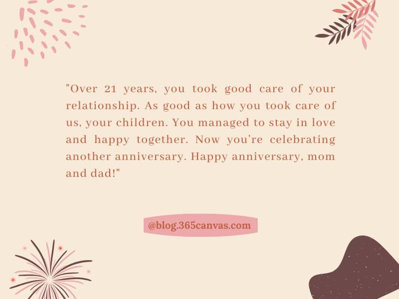 21 Year Anniversary Quotes for Parents