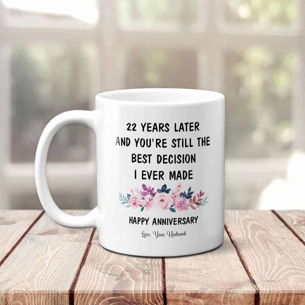 22nd anniversary gift mug