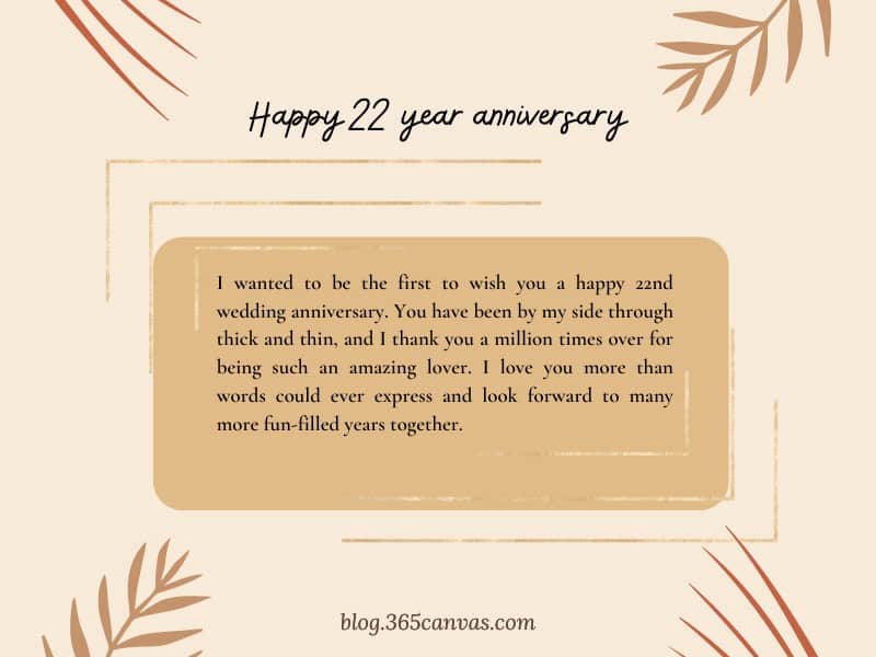 22nd anniversary quotes
