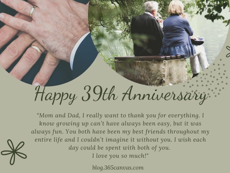 39-Year Anniversary Wishes for Parent