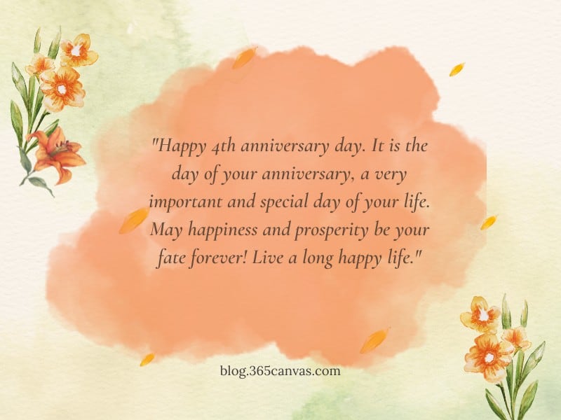 50+ Heartfelt 4th Years Wedding Anniversary Quotes And Wishes