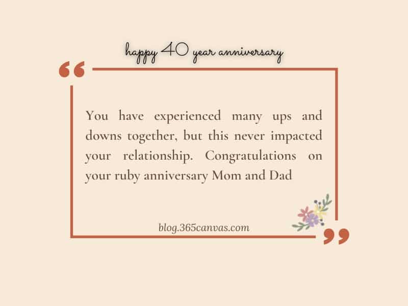 40th wedding anniversary wishes
