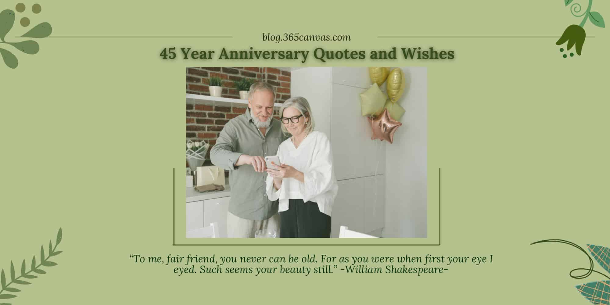 33+ Best 45th Year Sapphire Anniversary Quotes, Wishes and Messages