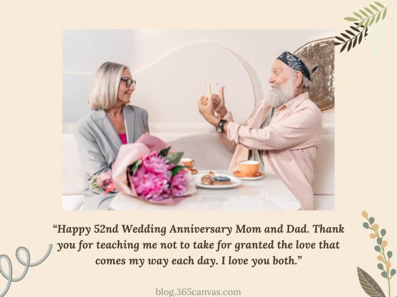 52 Year Anniversary Quotes for Parent