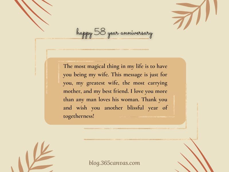 58-Year Anniversary Quotes for Wife