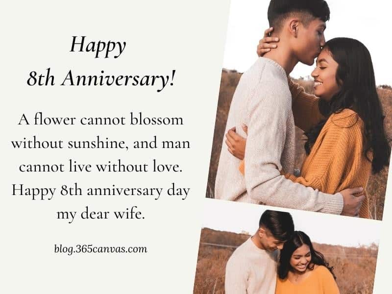 65+ Happy 8th years bronze wedding anniversary quotes, Wishes, and Messages  - 365Canvas Blog