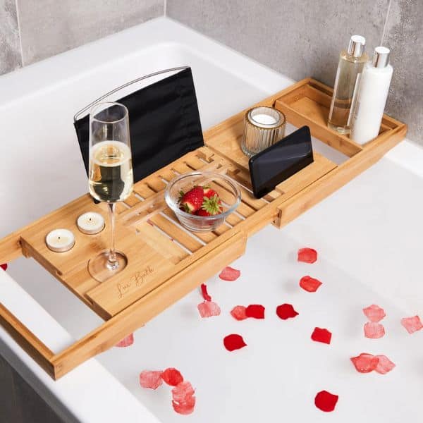 gifts for girlfriend - Bamboo Extendable Bath Tray