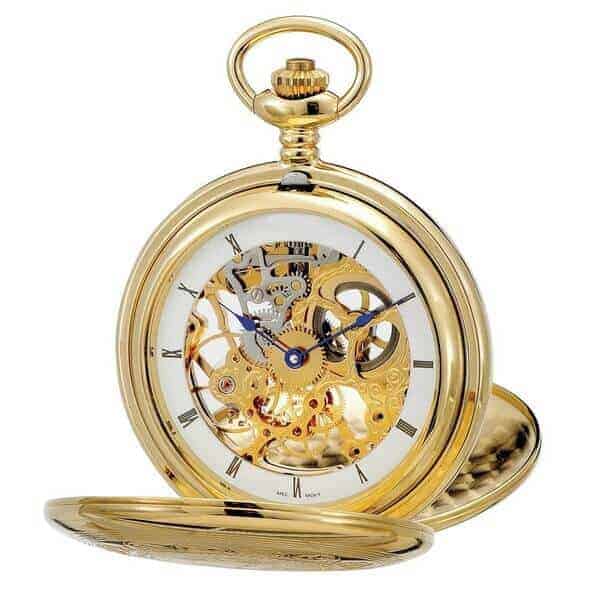 40th birthday gifts for men: Gold Plated Mechanical Pocket Watch