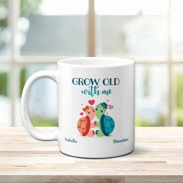 romantic gifts for him: grow old with me mug