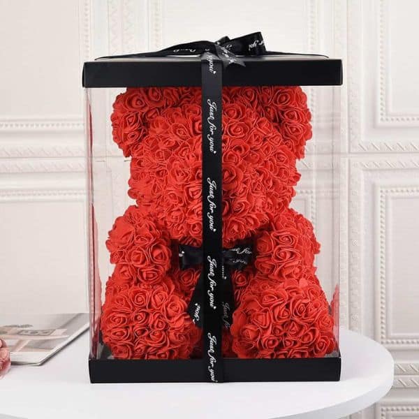 romantic one year anniversary gifts for girlfriend: Handmade Rose Teddy Bear