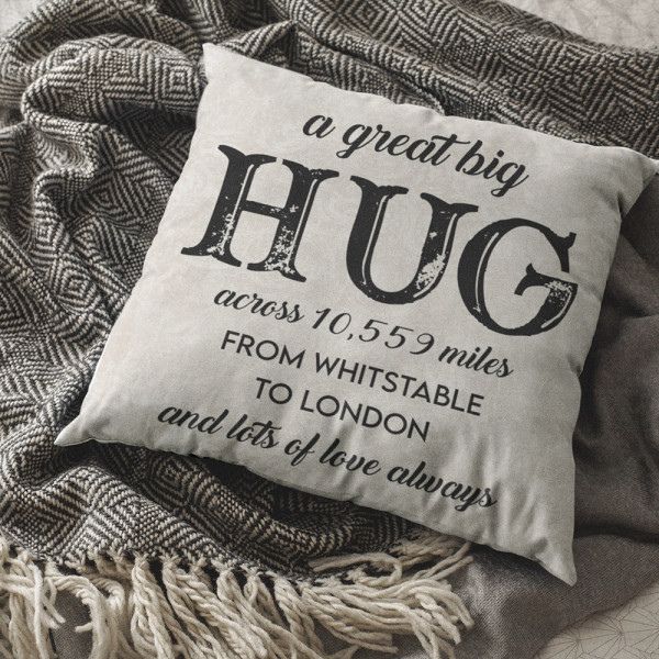 A Great Big Hug Across The Miles Custom Pillow: gifts for new boyfriend