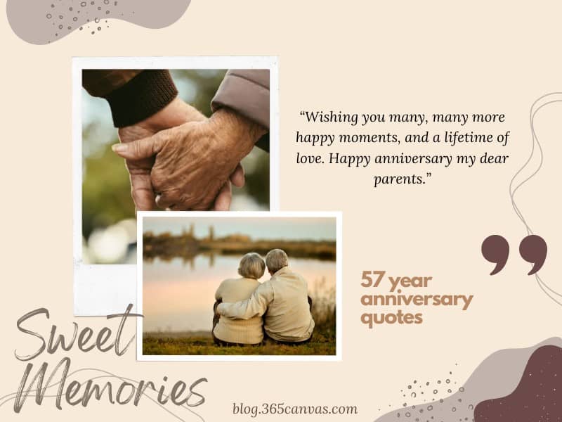 57-Year Anniversary Wishes for Parent