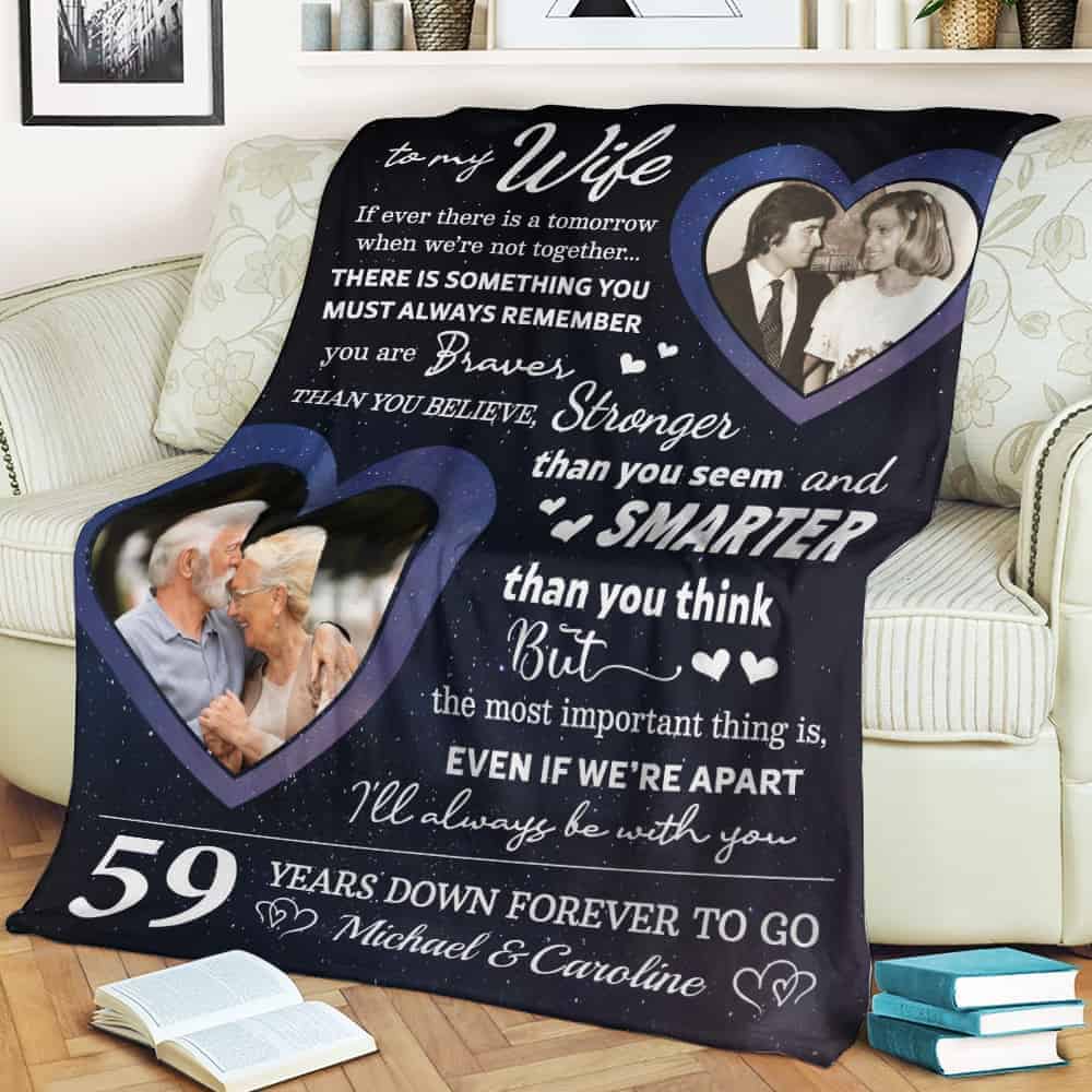 I’ll Always Be With You 59th Anniversary Photo Blanket Gift for Wife