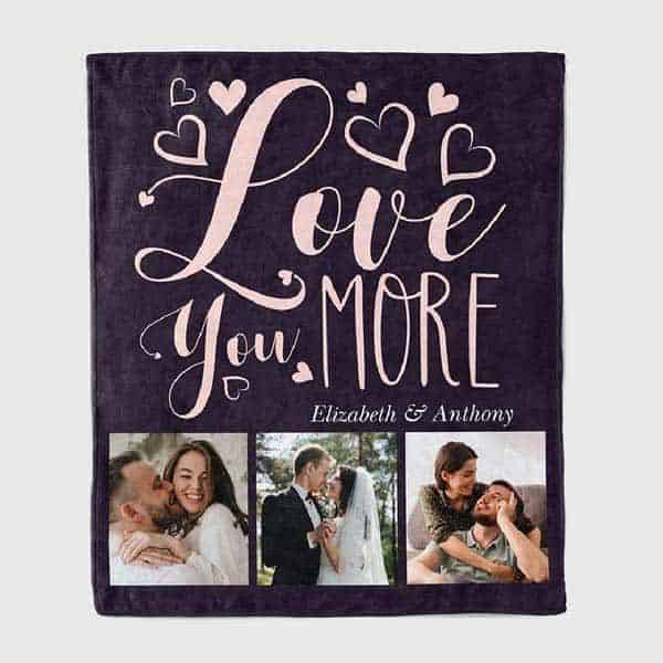 Love You More Photo Blanket: romantic gifts for him