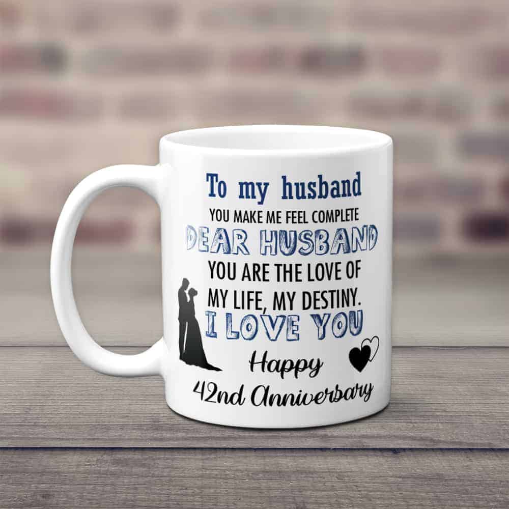 Wife To Husband Gift “My Life My Destiny” 42nd Anniversary Mug