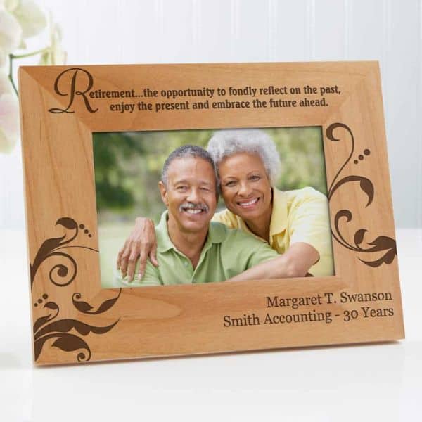 retirement gifts for ladies: custom photo frame