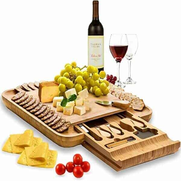 40th birthday gifts for men: Premium Bamboo Cheese Board Set