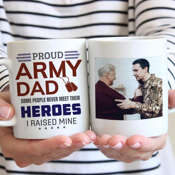 Proud Army Dad Photo Mug: gift for army man