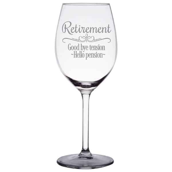 gifts for a woman retiring: wine glass