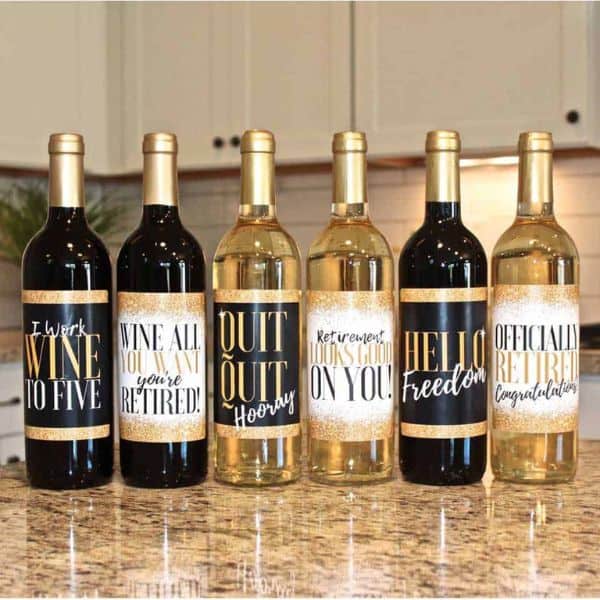 retirement gifts for women: Retirement Party Wine Label