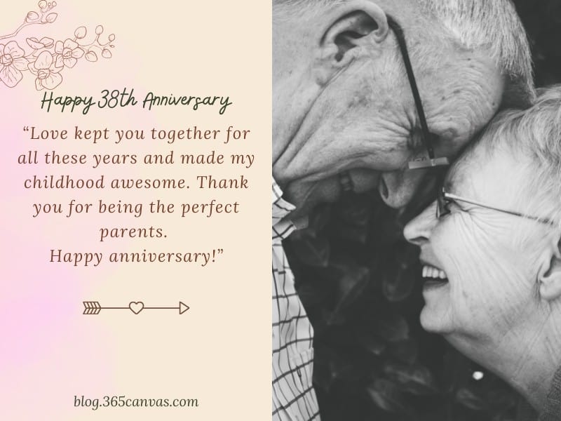 Sweet 38-Year Anniversary Wishes for Parent 