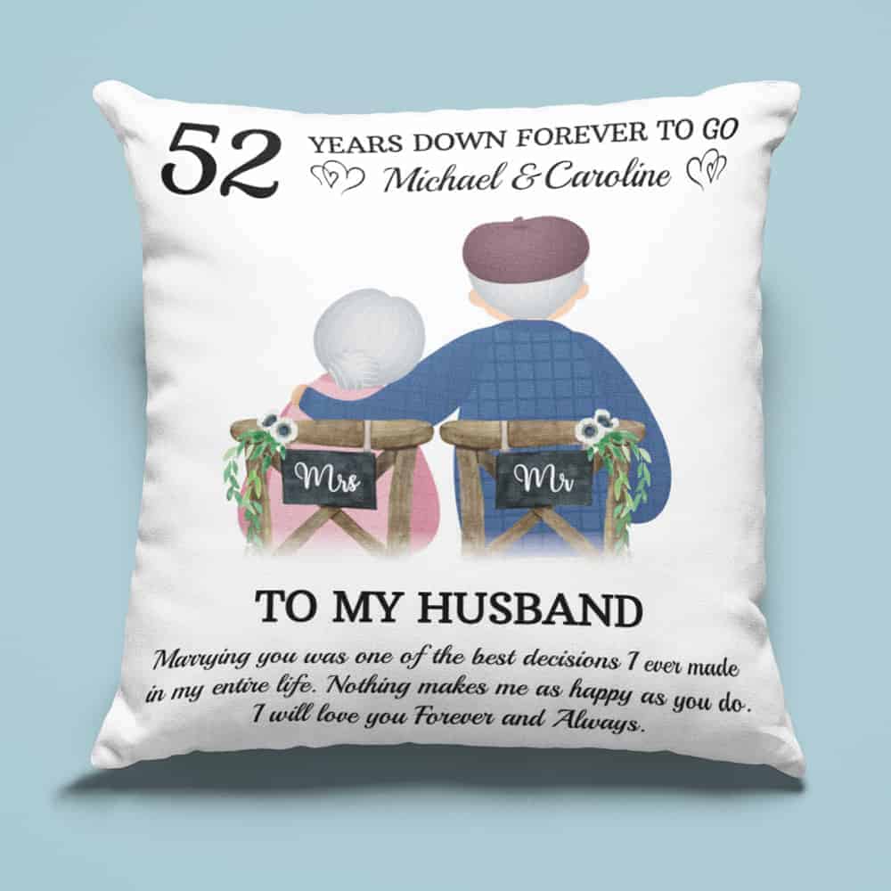 52nd Marriage Anniversary Gifts For Husband Custom Pillow