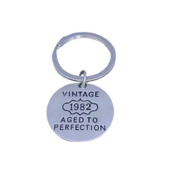 40th birthday gifts for men: “Vintage 1982 Aged To Perfection” Keychain