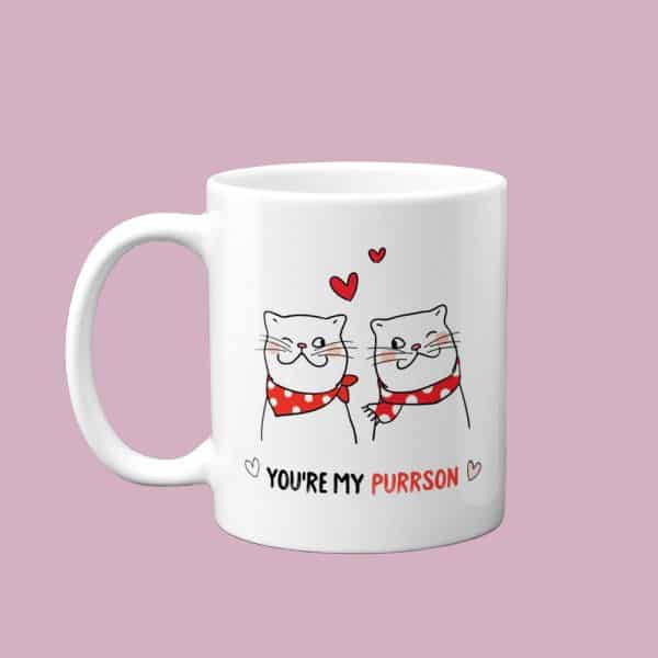 cute gifts for girlfriend: you are my purrson cat lover mug