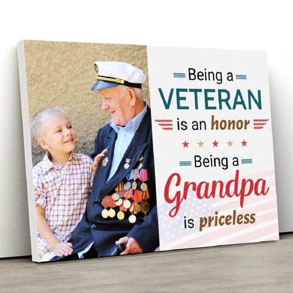 Being A Veteran Is An Honor Canvas: military gifts for him