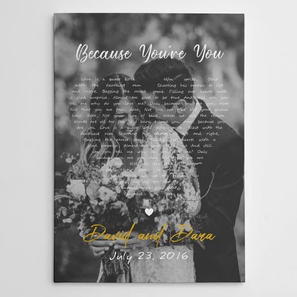 wedding gifts for daughter: Because You’re You Canvas Print