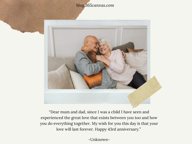 Happy 43-Year Anniversary Quotes for Parents 