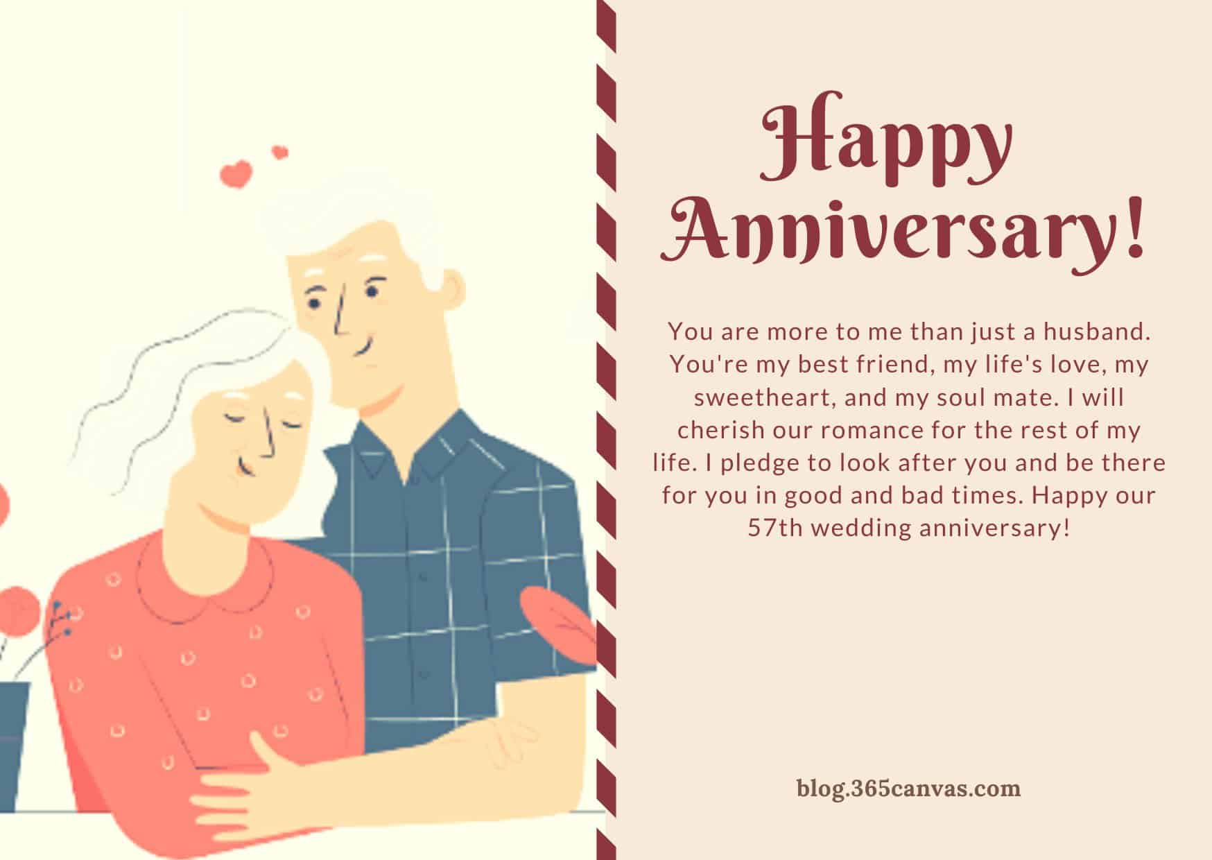 happy 57-Year Anniversary wishes for Husband