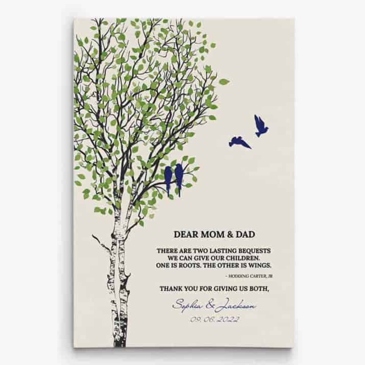 lasting bequests canvas print for mom and dad wedding day