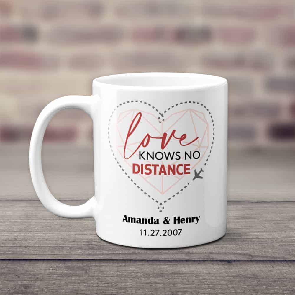 Love Knows No Distance 15th Anniversary Custom Mug