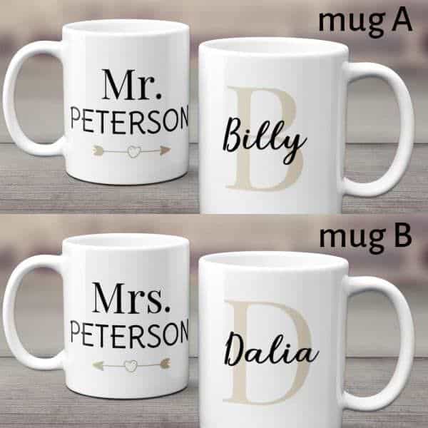 creative wedding gifts for friends - Mr. and Mrs. Custom Couple Mug