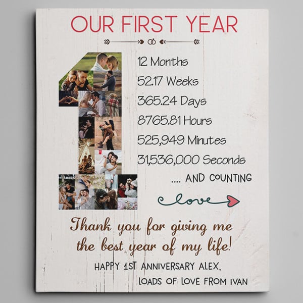1 year relationship anniversary quotes on the "1 Year Anniversary Photo Collage Canvas Print"