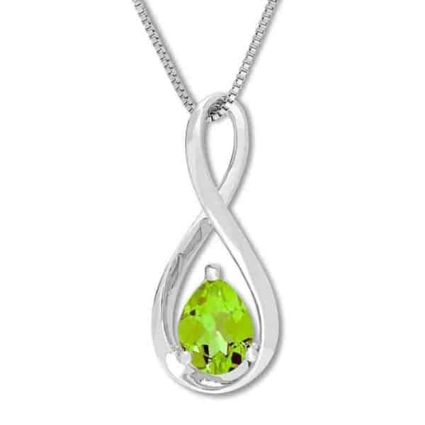 one year anniversary gifts for girlfriend: Peridot Necklace Sterling Silver